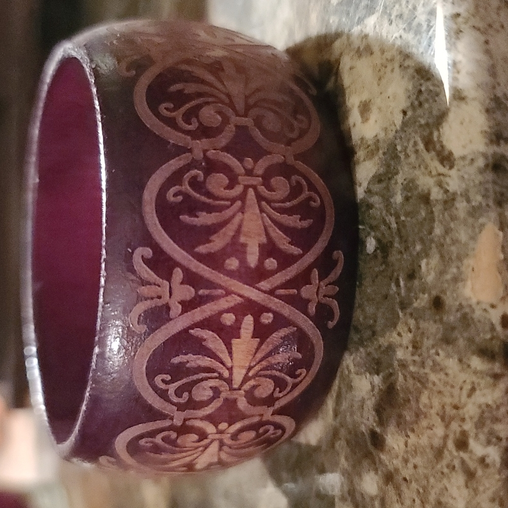 Wooden Etched Bangle